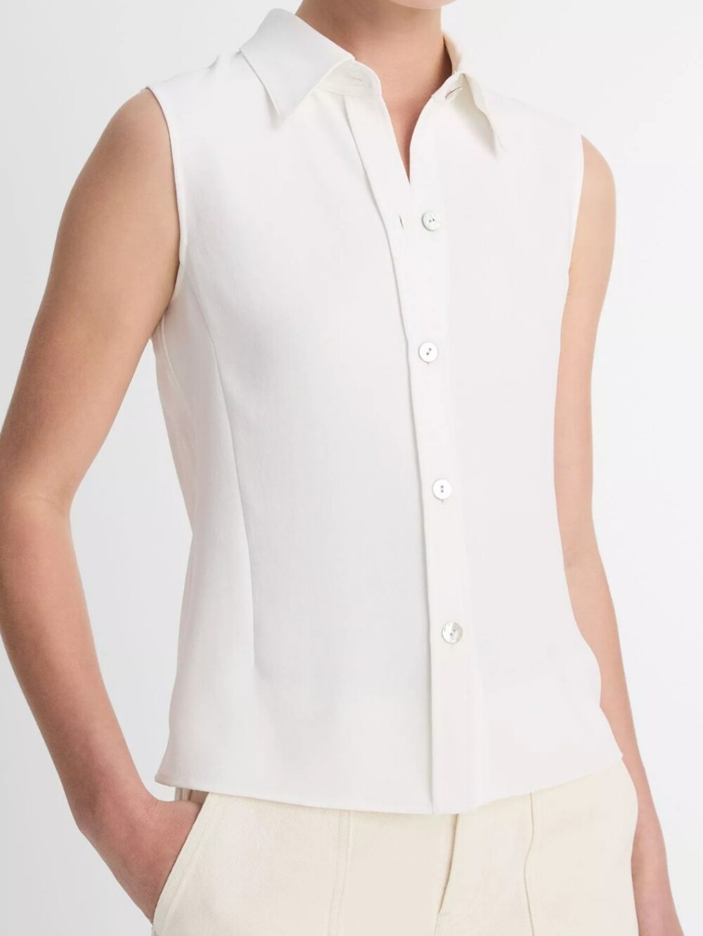 Vince Sleeveless Button Front Top NWT